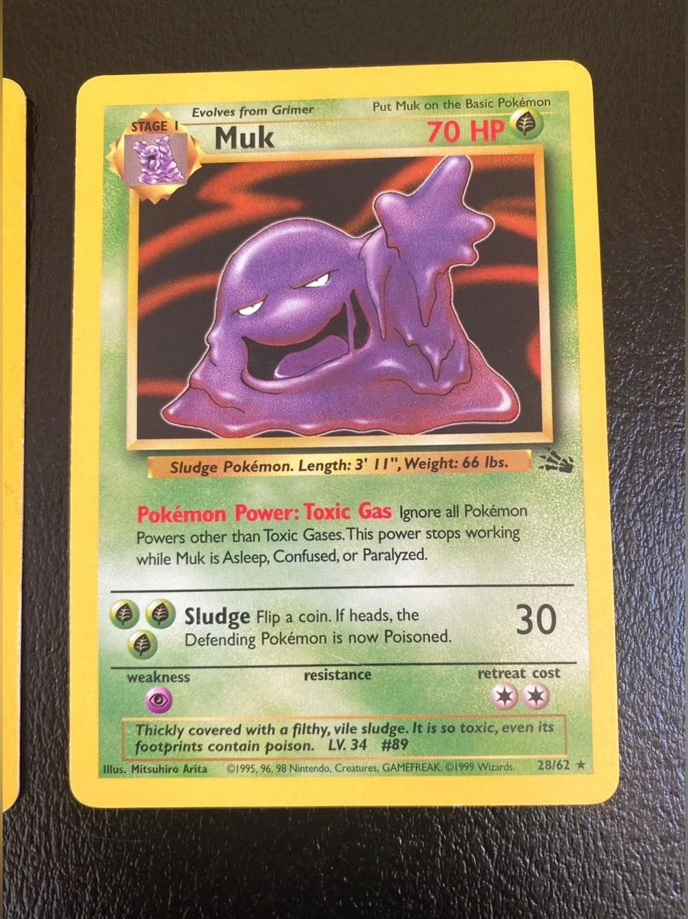 Pokemon Cards Hitmonlee 22/62, Hypno 23/62 & Muk 28/62